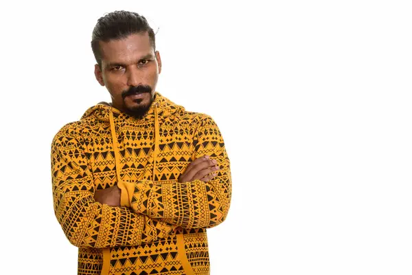 Young Indian man studio portrait against white background — Stock Photo, Image