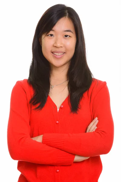 Retrato de joven feliz mujer asiática sonriendo —  Fotos de Stock