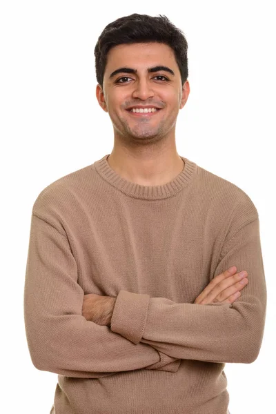 Jeune homme persan heureux souriant et regardant la caméra — Photo
