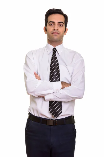 Portrait of young Persian businessman with arms crossed — Stock Photo, Image