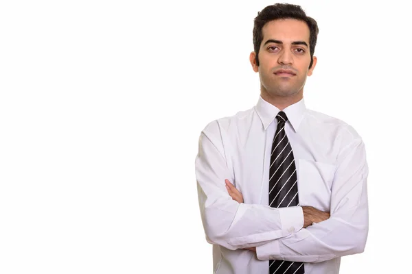 Portrait of young Persian businessman with arms crossed — Stock Photo, Image