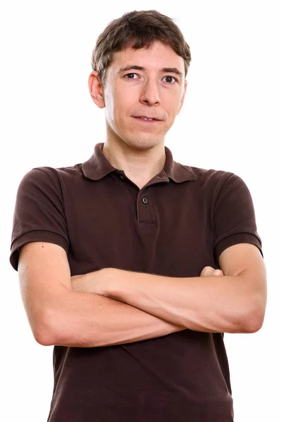 Studio shot of man with arms crossed — Stock Photo, Image