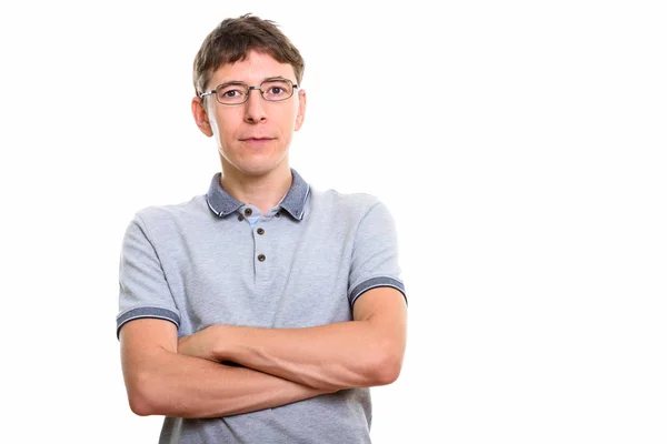 Estudio de hombre con los brazos cruzados — Foto de Stock