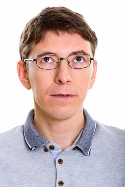 Seyir sırasında düşünme adamın yüzünü stüdyo çekim