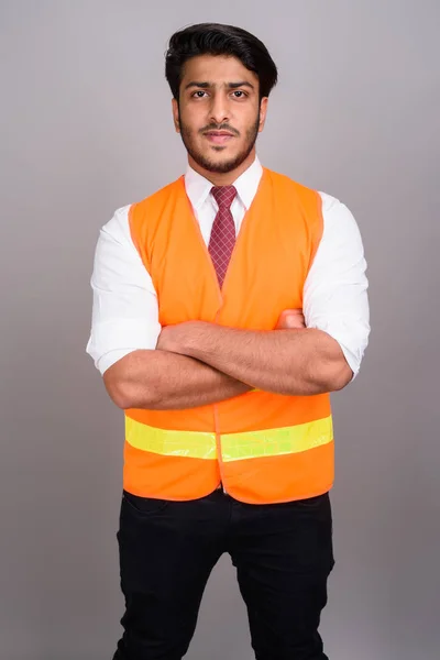 Portrait de l'homme indien ouvrier de la construction homme d'affaires — Photo