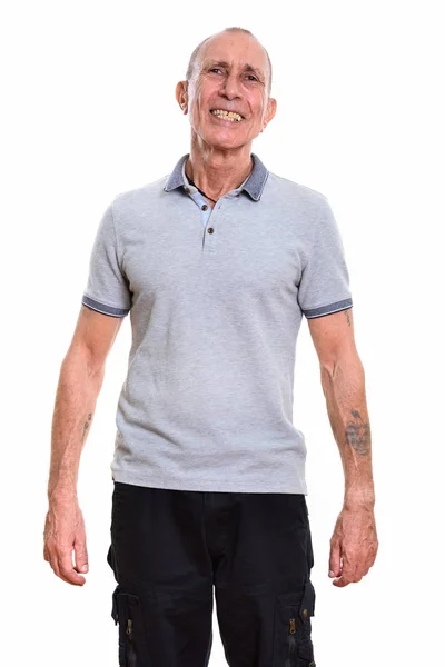 Studioaufnahme eines glücklichen Seniors, der lächelt — Stockfoto