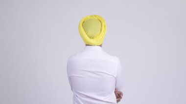 Hint Sih işadamı işaret parmağı arka görünümü