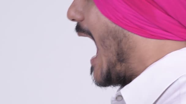 Ústí vousáč indická Sikh křik — Stock video