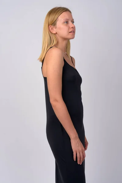 Profil bild av unga vackra blonda kvinnan — Stockfoto