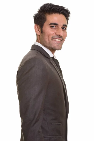Молодой красивый персидский мужчина на белом фоне — стоковое фото