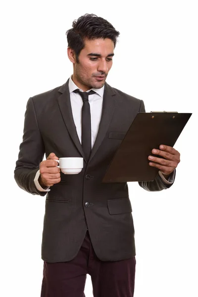 Joven hombre persa guapo sobre fondo blanco — Foto de Stock