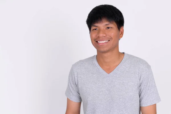 Портрет щасливі азіатських юнак мислення і дивлячись — стокове фото