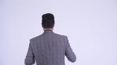 Mutlu İranlı işadamının yumruklarıyla arka görünümü yükseltildi