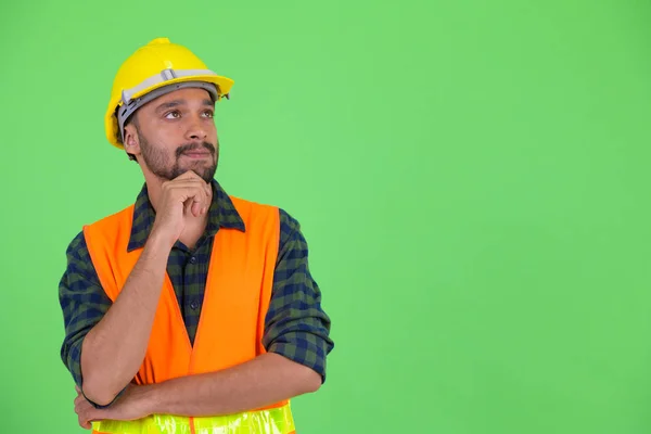Молода бородатий Перська людина будівельний працівник мислення — стокове фото