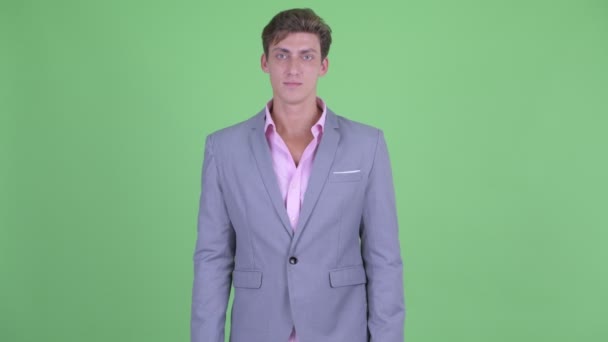 Boldog fiatal üzletember, amely remek — Stock videók