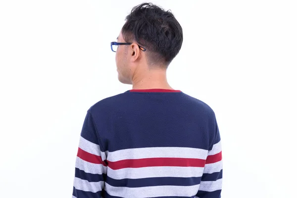 Rückansicht eines japanischen Hipster-Mannes mit Brille — Stockfoto