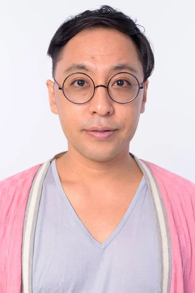 Face of Japanese man with eyeglasses looking at camera — Stock Photo, Image