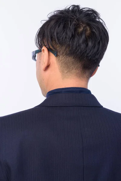 Closeup rear view of Japanese businessman in suit — Stock Photo, Image