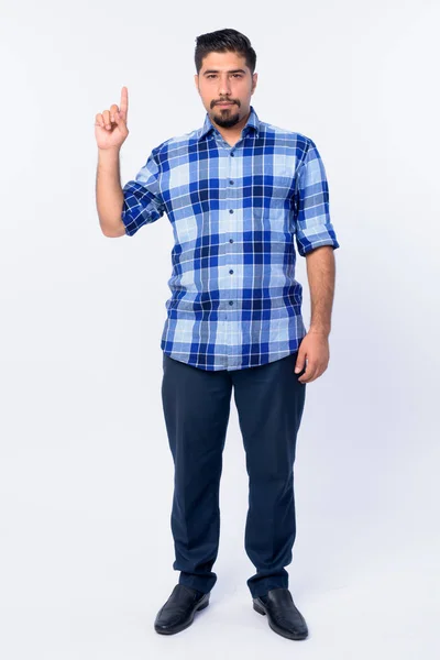 Sakallı Pers hipster adam tam vücut çekim kadar işaret — Stok fotoğraf
