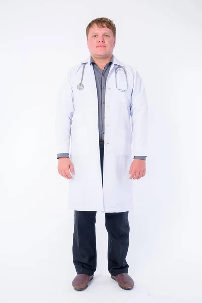 Full body shot of overweight man doctor — Stock Photo, Image