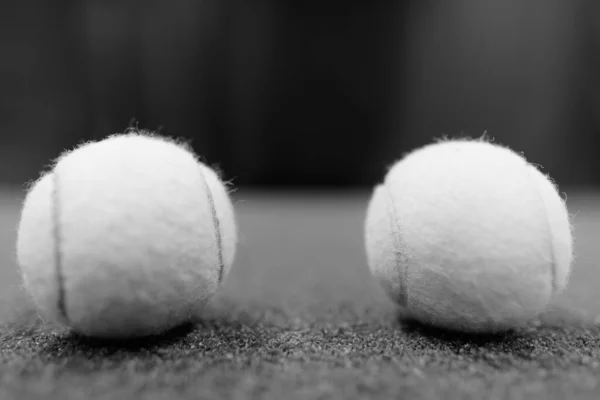 Close Shot Tennis Balls Scattered Ground — Foto Stock
