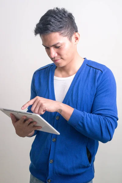 Studio Shot Young Handsome Filipino Man White Background — Stock Photo, Image