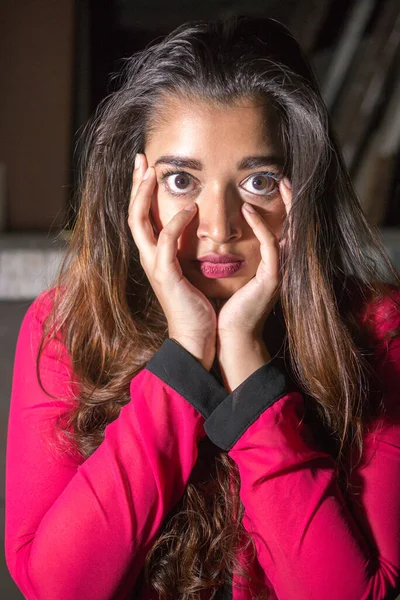 Retrato Joven Mujer Negocios India Hermosa Interior — Foto de Stock