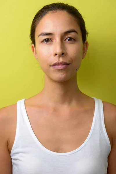 Studio Shot Beautiful Multi Ethnic Woman Brown Hair — Fotografia de Stock