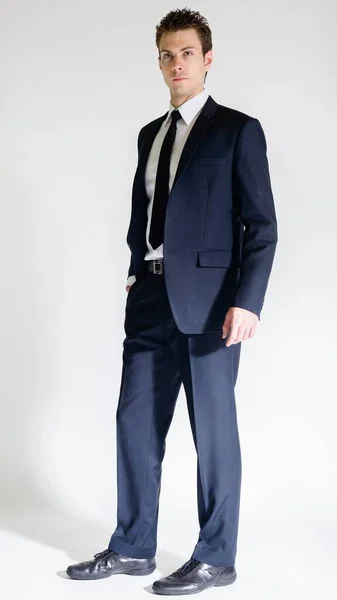 Studio Shot Young Handsome Businessman Suit White Background —  Fotos de Stock