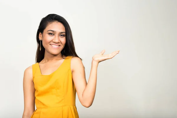 Studio Shot Asian Woman White Background — 图库照片