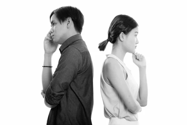 Studio Shot Young Asian Woman Young Filipino Man Couple Together — Foto de Stock