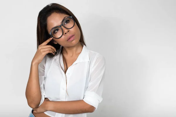 Studio Shot Beautiful Asian Woman — Stockfoto