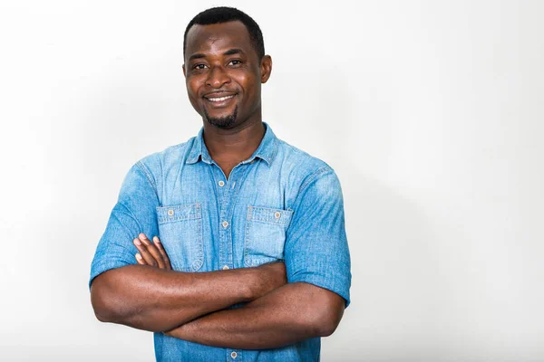 Studio Shot Handsome Bearded African Man —  Fotos de Stock