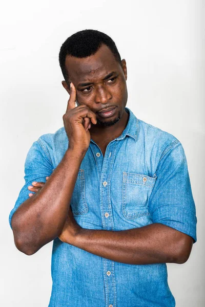 Studio Shot Handsome Bearded African Man — Stockfoto