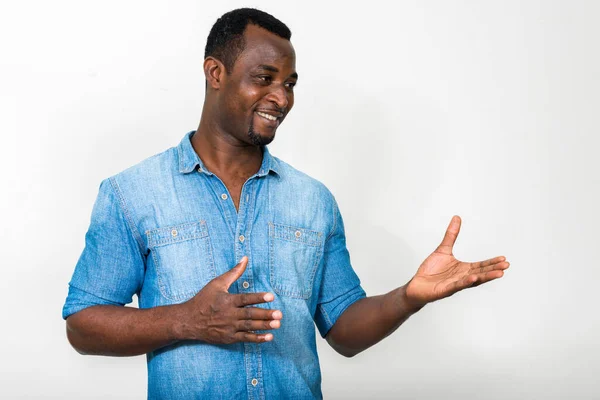 Studio Shot Handsome Bearded African Man —  Fotos de Stock