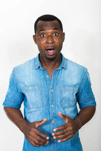 Studio Shot Handsome Bearded African Man — Stockfoto