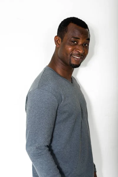 Studio Shot Handsome Bearded African Man — Stok fotoğraf