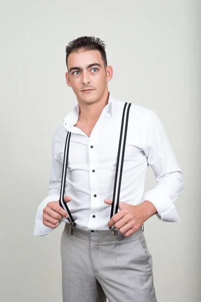 Estudio Tiro Joven Hombre Negocios Guapo — Foto de Stock