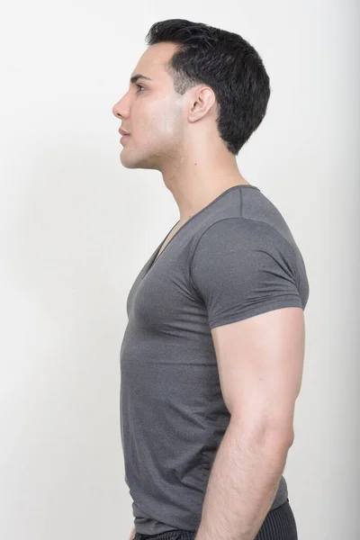 Studio Shot Young Muscular Handsome Man — Stockfoto