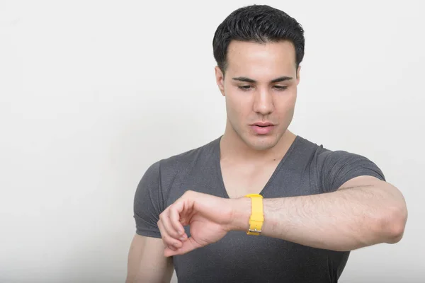 Studio Shot Young Muscular Handsome Man — Stock Fotó