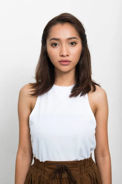 Studio Shot Young Beautiful Asian Woman — Stock Photo, Image