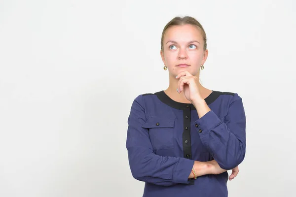 Studioaufnahme Einer Jungen Schönen Blonden Frau — Stockfoto