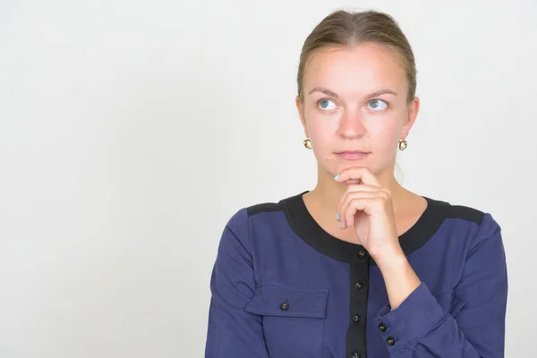 Studioaufnahme Einer Jungen Schönen Blonden Frau — Stockfoto