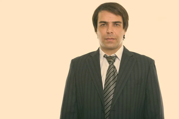 Studio Shot Young Handsome Persian Businessman Suit — стоковое фото