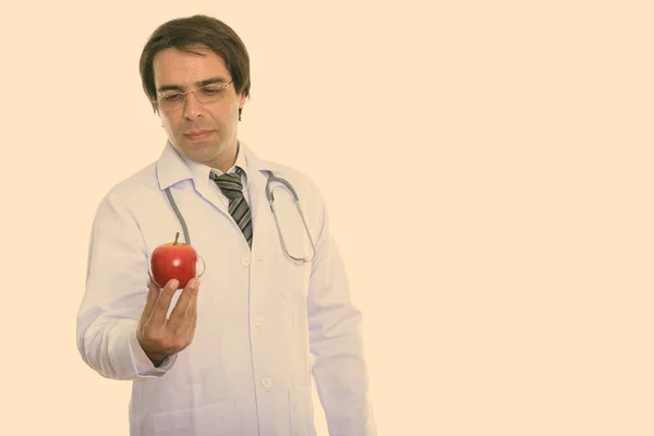 Studio Shot Young Handsome Persian Man Doctor — Φωτογραφία Αρχείου