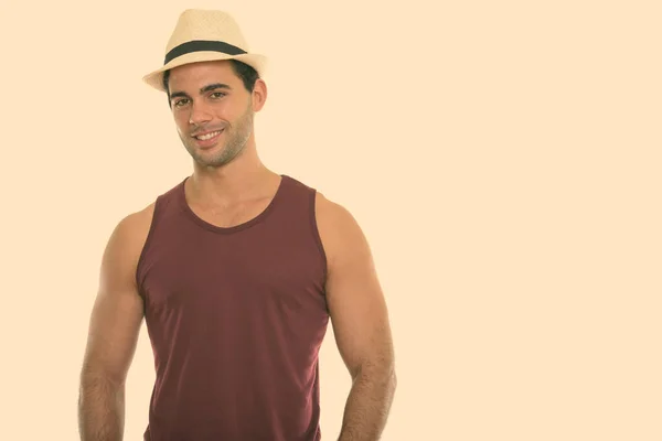 Studio Shot Young Handsome Hispanic Man — Stock Photo, Image