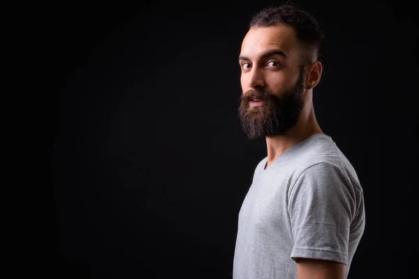 Studio Shot Young Handsome Persian Man Dreadlocks Black Background —  Fotos de Stock