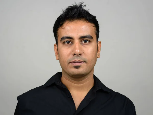 Studio Shot Handsome Indian Businessman White Background — 스톡 사진