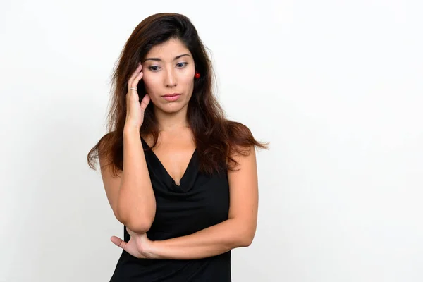 Studio Shot Young Beautiful Woman White Background — Stock Photo, Image