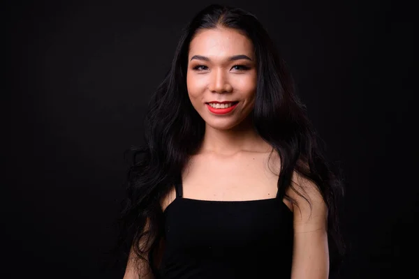 Studio Shot Young Beautiful Asian Transgender Woman Black Background — Stock Photo, Image